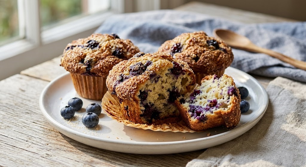 Cottage Cheese Blueberry Muffins