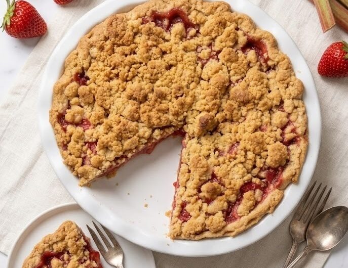 Best Strawberry Rhubarb Pie with Crumb Topping