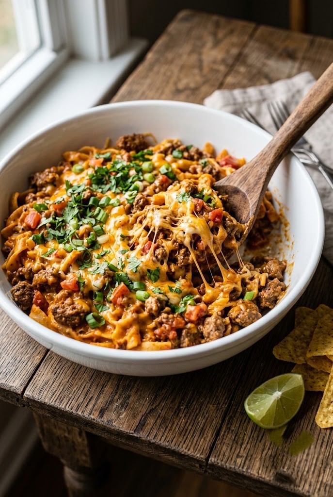 Cheesy Beef Taco Pasta Recipe