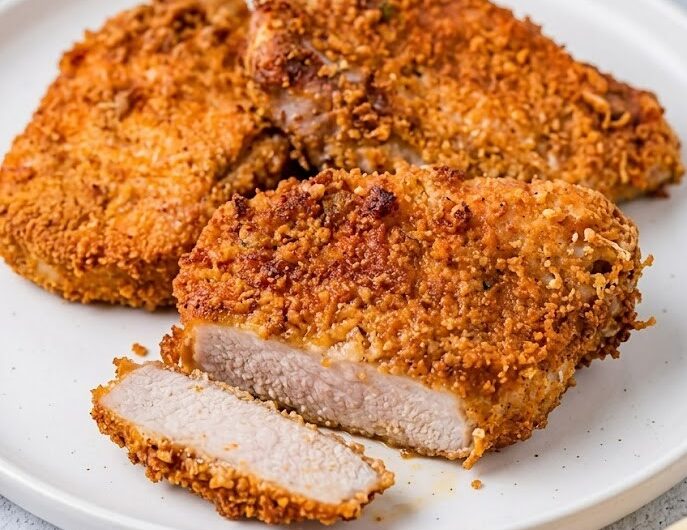Crispy Parmesan Air Fryer Pork Chops Recipe