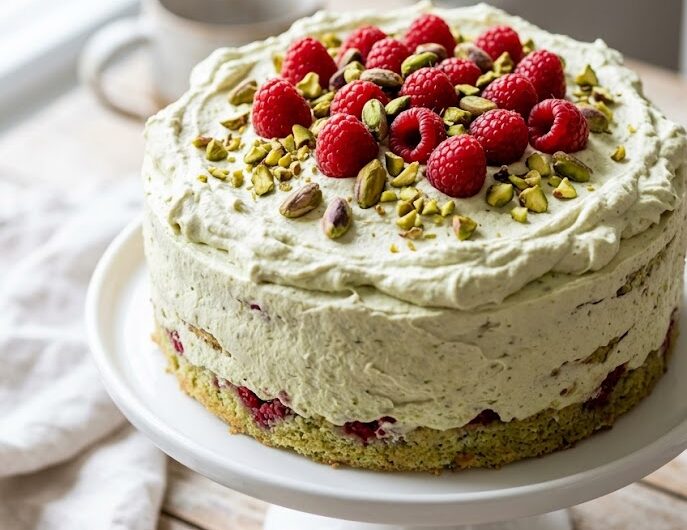 Pistachio Raspberry Cake