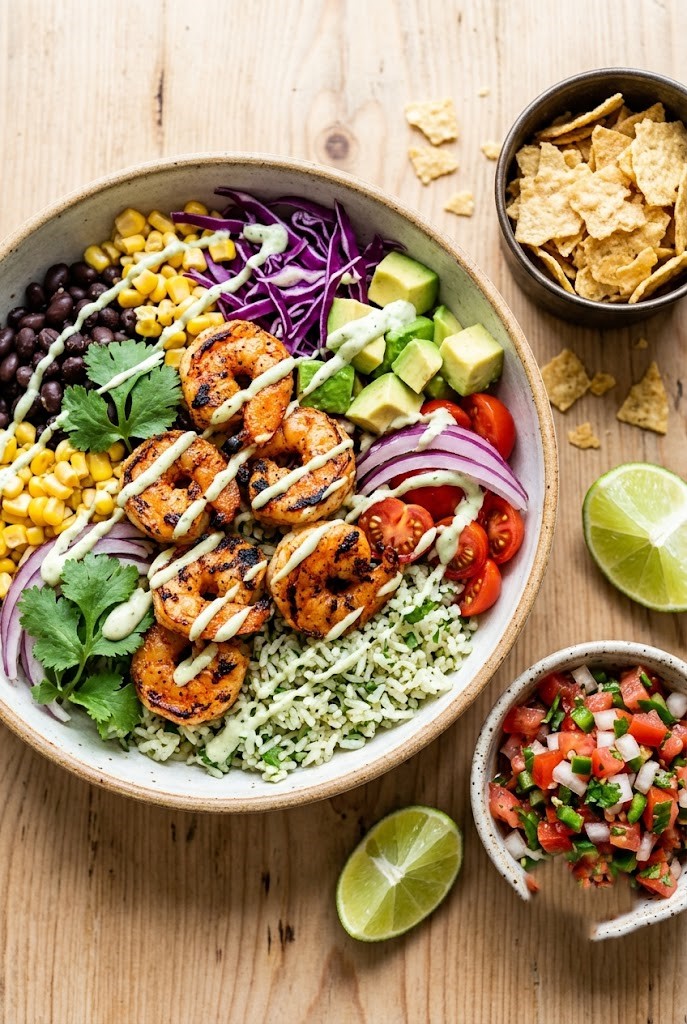 Quick Shrimp Taco Bowls