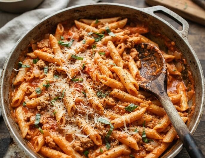 Creamy Ground Turkey Pasta